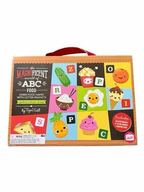 Tiger Tribe ABC Food Alphabet Magnet Toy Set with Learning Cards Near Complete